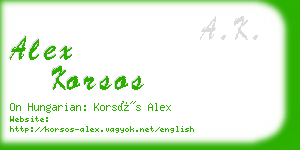 alex korsos business card